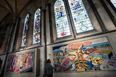 Tapestry series <i>A Vanity of Small Differences</i> was on display at Salisbury Cathedral